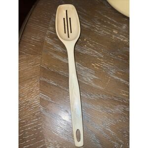 Vintage Foley Nylon Slotted Serving Spoon Beige Plastic Nylon